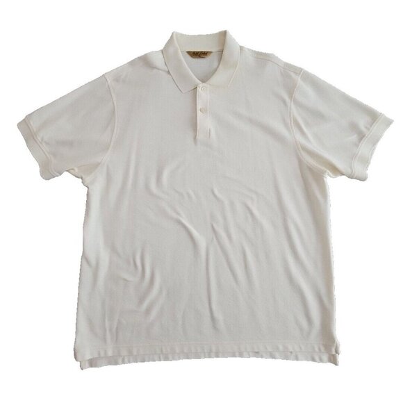Gold Label Roundtree & Yorke Men's XL Cream Polo Shirt Classic Golf EUC Dadcore - Picture 1 of 11